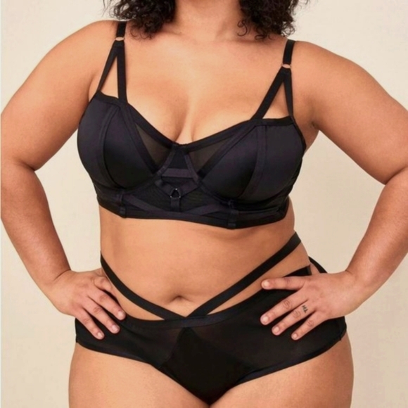 ❤️NWT VINTAGE TORRID PANTY - OPEN BUM - LINGERIE STRAPPY SATIN TANGA 4X - Picture 4 of 8